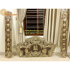 Mua Bộ Hoành Phi Câu Đối Giả Cổ Hình Quạt Băng Đồng
