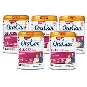 Bộ 5 lon Sữa Oracare Glucer Dairy lon 900g - Dinh dưỡng cho người tiểu đường & tiền đái tháo đường