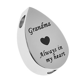 2-7pack Always in My Heart Waterdrop Urn Memorial Ash Keepsake Pendant Grandma
