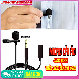 Mua Micro cài áo mini giắc cắm 3.5mm tiện dụng dành cho ghi âm bằng điện thoại