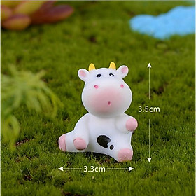 Mua KHO-HN * Mô hình đàn bò sữa béo ú xinh xắn trang trí tiểu cảnh  móc khóa  DIY