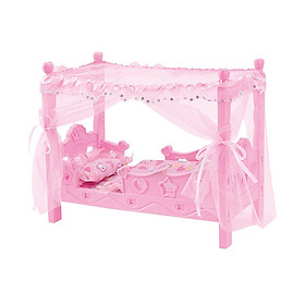 Hình ảnh Miniature Plastic Bed Nursery Furniture Toys For Mellchan Baby Dolls Pink