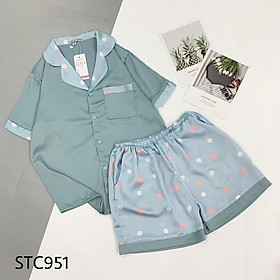 ĐỒ BỘ PIZAMA ĐÙI LỤA SATIN CAO CẤP