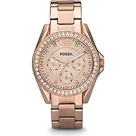 Fossil Women's Riley Stainless Steel Multifunction Glitz Quartz Watch