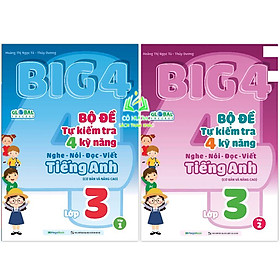 Sách- Combo Big 4 Bộ đề tự kiểm tra 4 kỹ năng Nghe - Nói - Đọc - Viết Tiếng Anh lớp 3 (2 Tập) (MG)