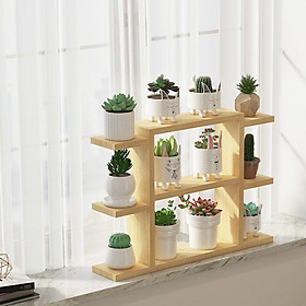 Mua kệ gỗ để chậu hoa cây cảnh trong nhà đẹp gỗ thông tự nhiên kích thước 51x42x12 cm