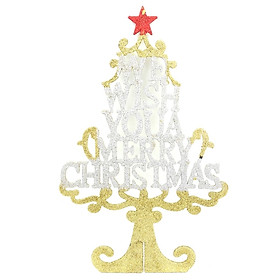 Cây Giáng Sinh Gỗ Để Bàn 35cm - Mẫu 1 - Màu Vàng Gold