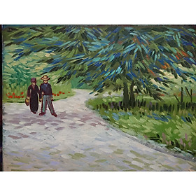 Tranh Sơn Dầu Vẽ Tay 30x40cm - Công Viên (Van Gogh)