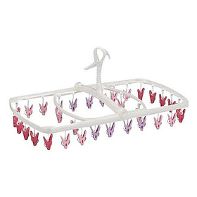 Mua Khung Treo Vuông Gấp  32 Kẹp Chữ A (Màu Hồng) - nội địa Nhật Bản