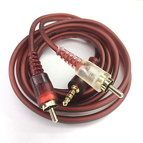 Mua Dây tín hiệu đầu vào 3.5mm ra 2 đầu bông sen (AV/RCA) dài 1.5m - dây mềm  lõi đồng tốt # phụ kiện âm thanh