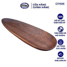 Mua Khay/Đĩa hình bầu dục gỗ Óc Chó nhập khẩu Mỹ nguyên khối - đựng đồ ăn/trang trí - CTH548