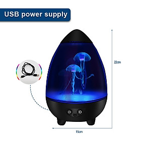 Đèn Ngủ Co Sứa Hiệu Ứng Led RGB 3D JellyFish (Black)