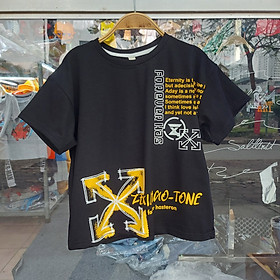 Áo cộc tay bé trai size đại 4-10 tuổi in chữ FORE, Áo hè cho bé cao cấp vải cotton kiểu dáng thời trang