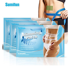 Sumifun 8 Patches Sliming Patch Navel Sticker Anti-Obesity Fat Burning for Losing Weight Abdomen Slimming Patch Paste