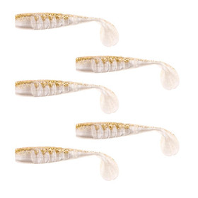5x Artificial T Tail Crankbait Soft Jig Fish Baits Swimbait Hook Tackle for Saltwater Freshwater Bass Trout Walleye