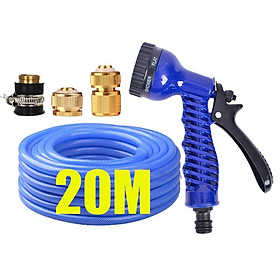 Mua Bộ dây tăng áp 3 lần vòi xịt nước rửa xe  tưới cây loại 20m (cút đồng-nối đồng) 206843
