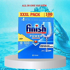 Viên rửa bát Finish All in one max 100 viên made in EU hoặc 100 viên finish Essential  6 chức năng trong 1