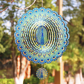 Colorful Peacock Wind Spinner Wind Catchers Garden Ornaments