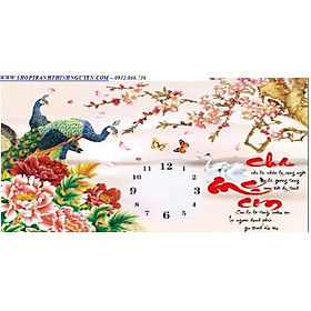 Tranh đính đá đồng hồ cha mẹ  -YN5367