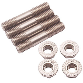 4Set 304  M8X1.25 Stud & Flange Nuts for T25 T28 Turbo Exhaust System