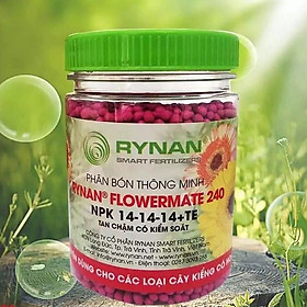 Phân Bón Thông Minh Rynan Flowermate 240 NPK 14-14-14+TE Chuyên dùng cho các loại cây kiểng có hoa (150g)