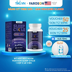 Viên uống bổ não Melatonin Vitamin B ngủ ngon giảm stress Faroson Sleep Cycle hộp 60 viên