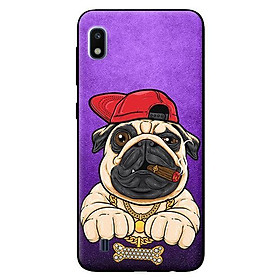 Ốp lưng in cho Samsung Galaxy A10 mẫu Pulldog Hiphop Nền Tím - Hàng chính hãng