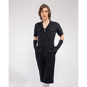 Jumpsuit Nữ Unisex_ Yvette LIBBY N'guyen Paris_WRIGHT FLYER_Màu Đen (Black), Vải lanh cao cấp viền cotton lụa Ý