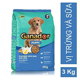 Thức Ăn Hạt Cho Chó Con Vị Trứng Và Sữa GANADOR Puppy Egg & Milk Gói 3Kg