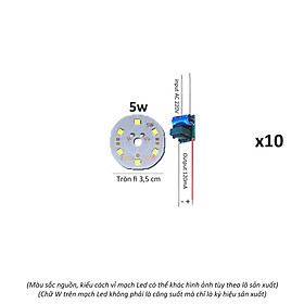 10 Vỉ mạch đèn Led 5w mắt chip Led 2835 siêu sáng kèm nguồn IC driver AC220V Posson MLB-5x