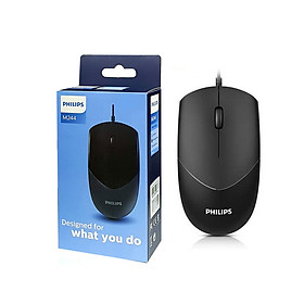 Chuột vi tính siêu bền Philips SPK7244 (M244) - phù hợp cả người thuận tay trái hoặc phải (đen) HÀNG CHÍNH HÃNG