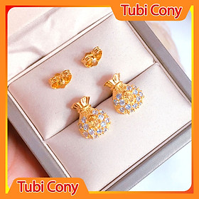 Bông tai túi tài lộc may mắn thiết kế cao cấp