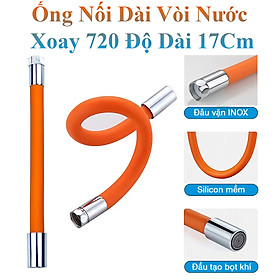 Ống Nối Dài Vòi Nước Hợp Kim Bọc Silicon Xoay 720 Độ Dài 17Cm Tiện Dụng