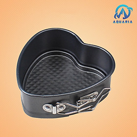 Mua Khuôn Bánh Bông Lan Trái Tim Đế Rời Chống Dính Có Khóa Cao Cấp Thép Carbon Đa Năng Tiện Dụng