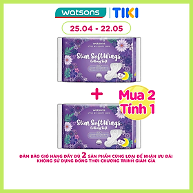 Băng Vệ Sinh Watsons Slim Soft Wing Cottony Soft 36cm Loại Mỏng Có Cánh Ngày Và Đêm 8 Miếng