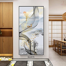 Mua Tranh Đơn Tráng Gương Sang Trọng Treo Tường Hiện Đại - Tranh Chim và Hươu Nghệ Thuật Đẹp