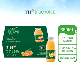 Thùng 24 chai nước cam tự nhiên TH True Juice 350ml 350ml x 24