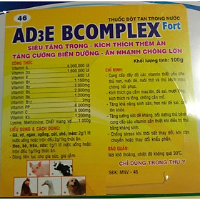 1 gói vitamin ad3e 100g dùng bổ sung vitamin cho chim, vẹt