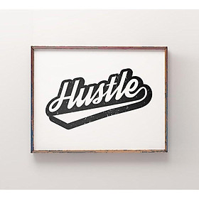 Tranh treo tường - Typography-Hustle 178 , tranh canvas giá rẻ