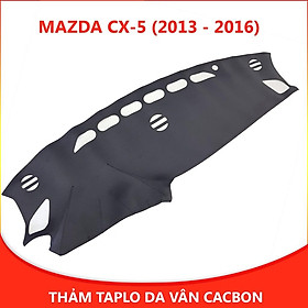 Thảm taplo ô tô Mazda CX-5 (2013 - 2016) loại da vân cacbon chống nắng, chống nứt vỡ taplo, thảm taplo xe hơi