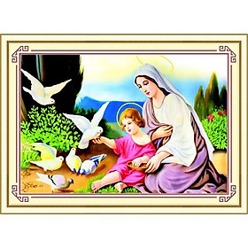 Mua Tranh thêu chữ thập 5d Đức mẹ và chúa Jesus   53452   chưa thêu