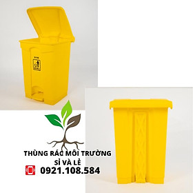 Mua THÙNG RÁC NHỰA ĐẠP CHÂN 68L(XÁM XANH LÁ VÀNG)