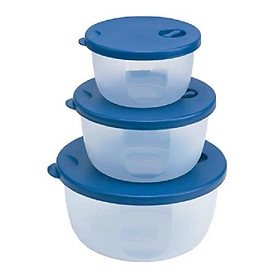 Bộ 3 bát nhựa để lò vi sóng đựng thức ăn trong tủ lạnh đa năng cao cấp
