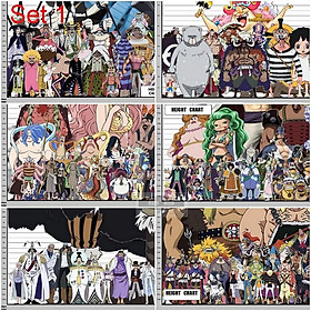 Bộ 6 Áp phích - Poster Anime One Piece - Vua Hải Tặc (bóc dán) - A3, A4, A5