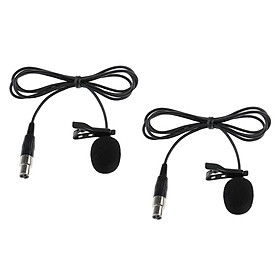 2 Pcs Lavalier Microphone For Camcorder Unidirectional 3-Pin XLR 1M Clip-on