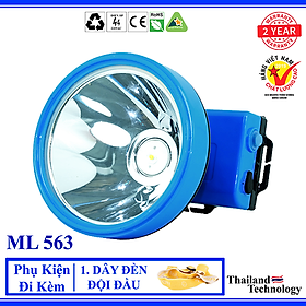 ĐÈN PIN ĐỘI ĐẦU ML 563 - NHẬP KHẨU THÁI LAN - LẶN BIỂN 10M - 3 CỤC PIN - TRÁ ĐÈN 11CM