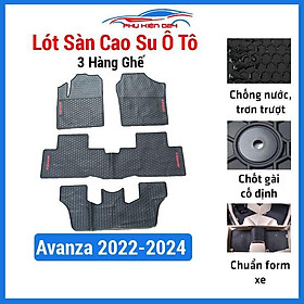 Thảm lót sàn ô tô cao su 3D Avanza 2022-2023 mẫu chuẩn 3 hàng ghế không mùi, chống trơn trượt, mài mòn tốt