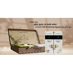 Hộp quà trang trọng: 2 hộp cà phê nguyên chất 100% Arabica và Robusta rang xay nguyên chất pha phin- L'amant Café