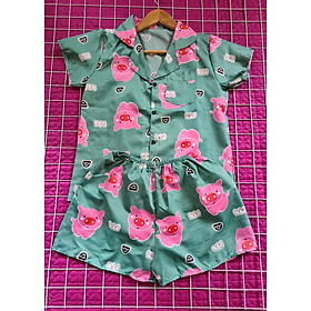 Bộ Pijama nữ ngắn tay quần đùi ảnh thật shop chụp Haint Boutique
