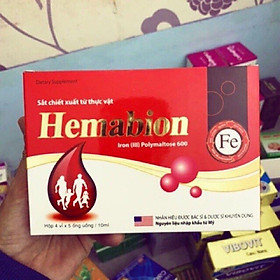 Hemabion giúp bổ sung sắt, acid folic giúp thai nhi phát triển khỏe mạnh cho phụ nữ mang thai - Hộp 20 ống